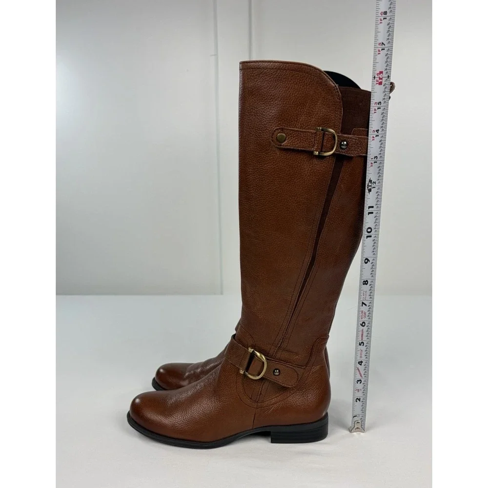 Naturalizer Jersey Brown Leather Knee High Riding Boots N5 Comfort Women's 7 M